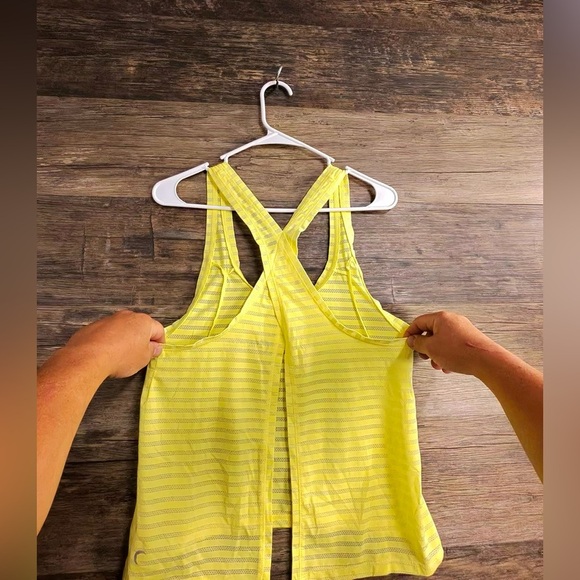 Zyia Vibrant Yellow Striped Women's Tank Top - Picture 4 of 6